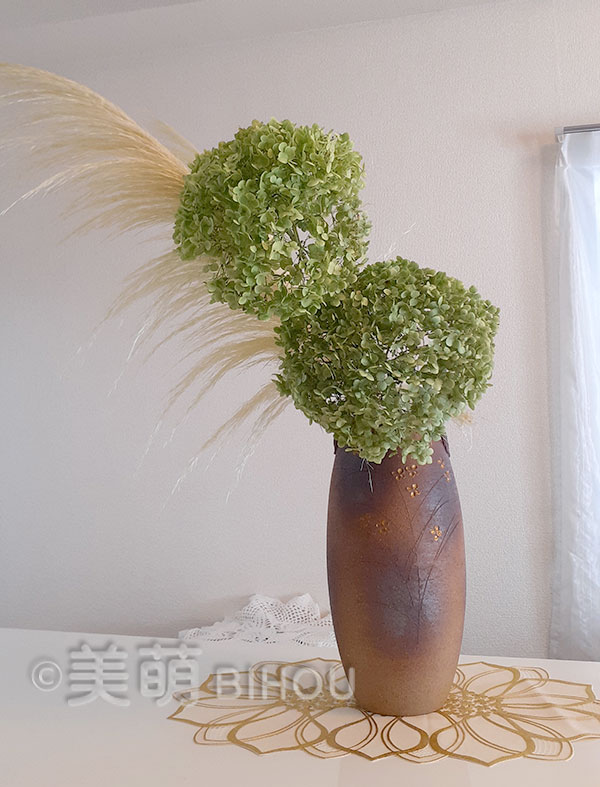 花材:アナベル パンパス